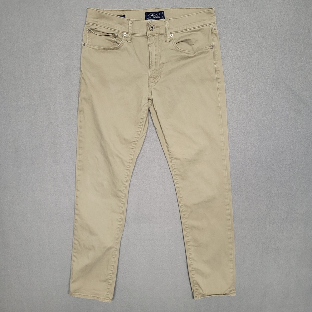 Lucky Brand 121 Heritage Slim Mens Khaki Tan Jeans 30x30 Cotton Blend Casual